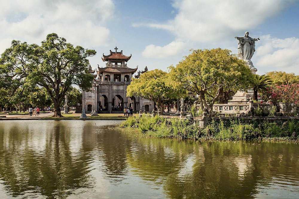 Phat Diem Cathedral is a grand architectural complex with the main cathedral and other constructions